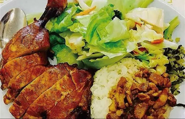 Duck and mixed vegetables platter